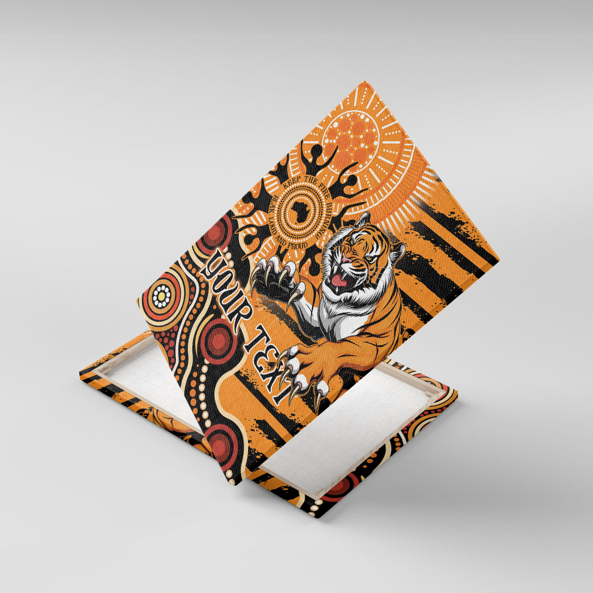 Personalised Wests Tigers NAIDOC Week 2024 Canvas Wall Art Aboriginal Fire Burning Sparks