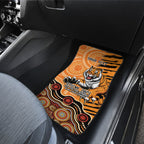 Personalised Wests Tigers NAIDOC Week 2024 Car Mats Aboriginal Fire Burning Sparks