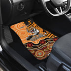 Personalised Wests Tigers NAIDOC Week 2024 Car Mats Aboriginal Fire Burning Sparks