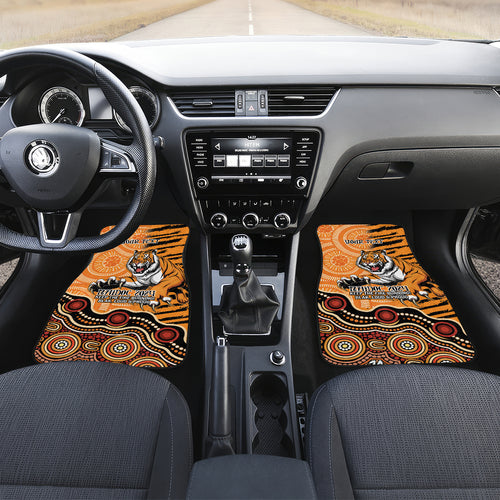 Personalised Wests Tigers NAIDOC Week 2024 Car Mats Aboriginal Fire Burning Sparks