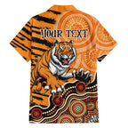Personalised Wests Tigers NAIDOC Week 2024 Family Matching Long Sleeve Bodycon Dress and Hawaiian Shirt Aboriginal Fire Burning Sparks