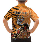 Personalised Wests Tigers NAIDOC Week 2024 Family Matching Mermaid Dress and Hawaiian Shirt Aboriginal Fire Burning Sparks