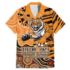 Personalised Wests Tigers NAIDOC Week 2024 Family Matching Mermaid Dress and Hawaiian Shirt Aboriginal Fire Burning Sparks
