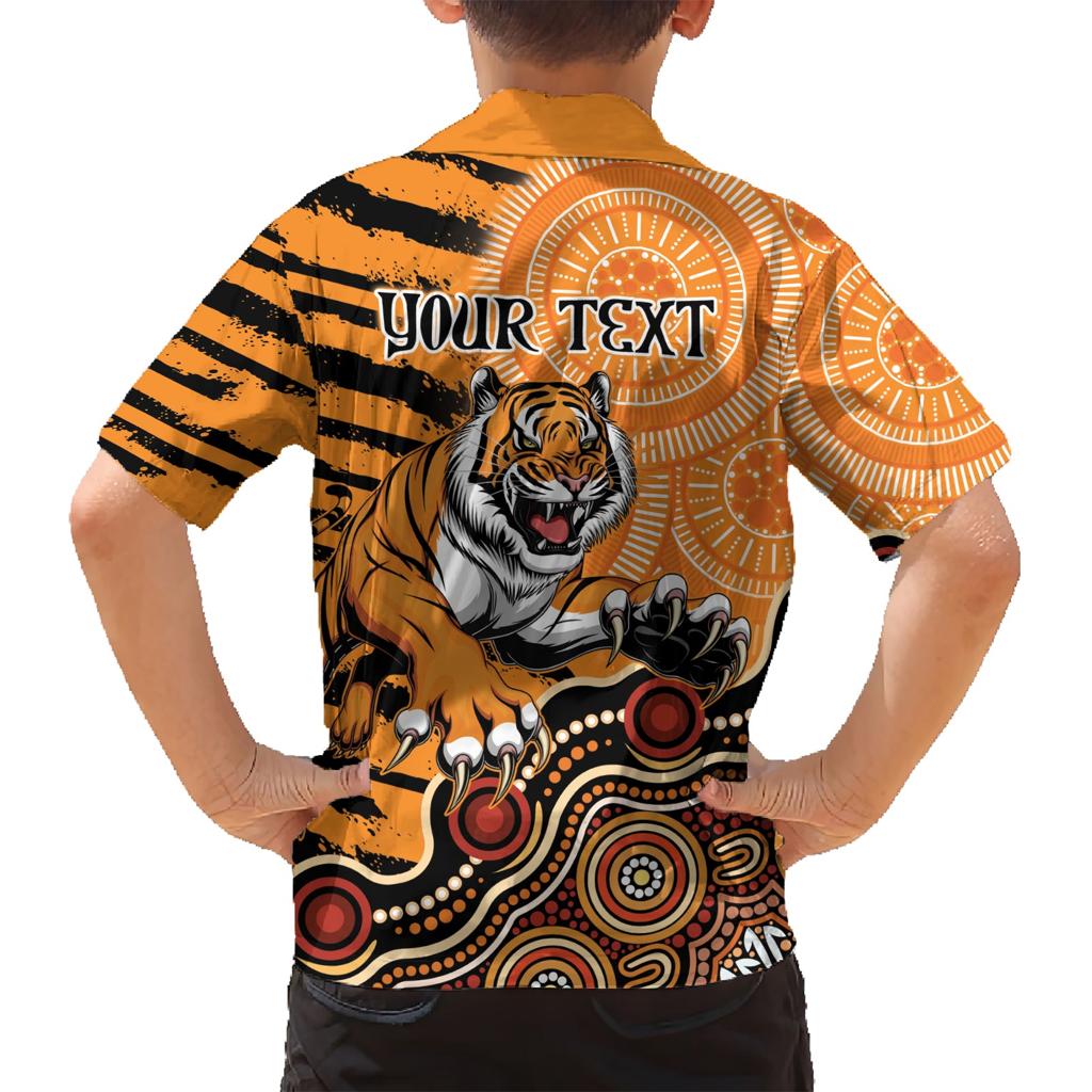 Personalised Wests Tigers NAIDOC Week 2024 Family Matching Short Sleeve Bodycon Dress and Hawaiian Shirt Aboriginal Fire Burning Sparks