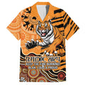 Personalised Wests Tigers NAIDOC Week 2024 Family Matching Summer Maxi Dress and Hawaiian Shirt Aboriginal Fire Burning Sparks