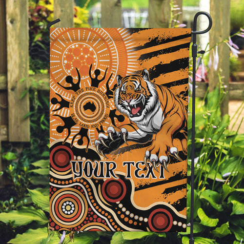 Personalised Wests Tigers NAIDOC Week 2024 Garden Flag Aboriginal Fire Burning Sparks