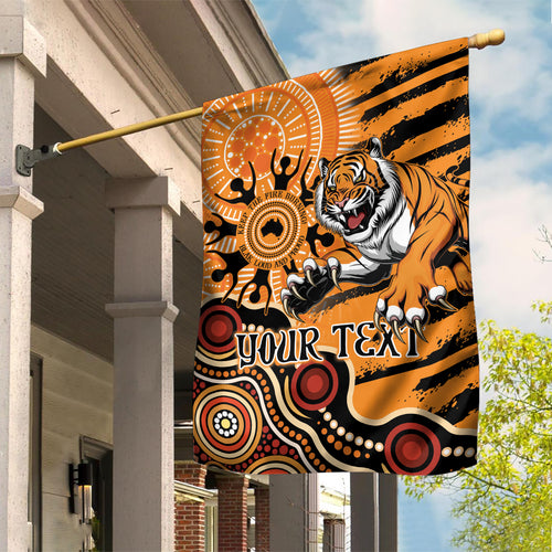 Personalised Wests Tigers NAIDOC Week 2024 Garden Flag Aboriginal Fire Burning Sparks