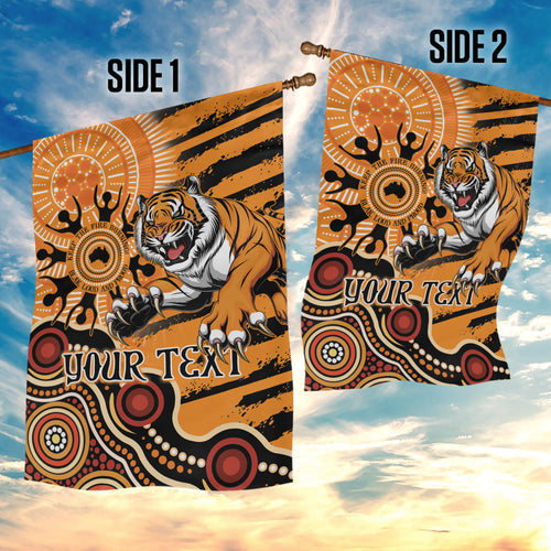Personalised Wests Tigers NAIDOC Week 2024 Garden Flag Aboriginal Fire Burning Sparks