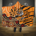 Personalised Wests Tigers NAIDOC Week 2024 Hooded Blanket Aboriginal Fire Burning Sparks