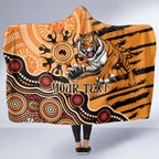 Personalised Wests Tigers NAIDOC Week 2024 Hooded Blanket Aboriginal Fire Burning Sparks