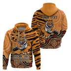 Personalised Wests Tigers NAIDOC Week 2024 Hoodie Aboriginal Fire Burning Sparks
