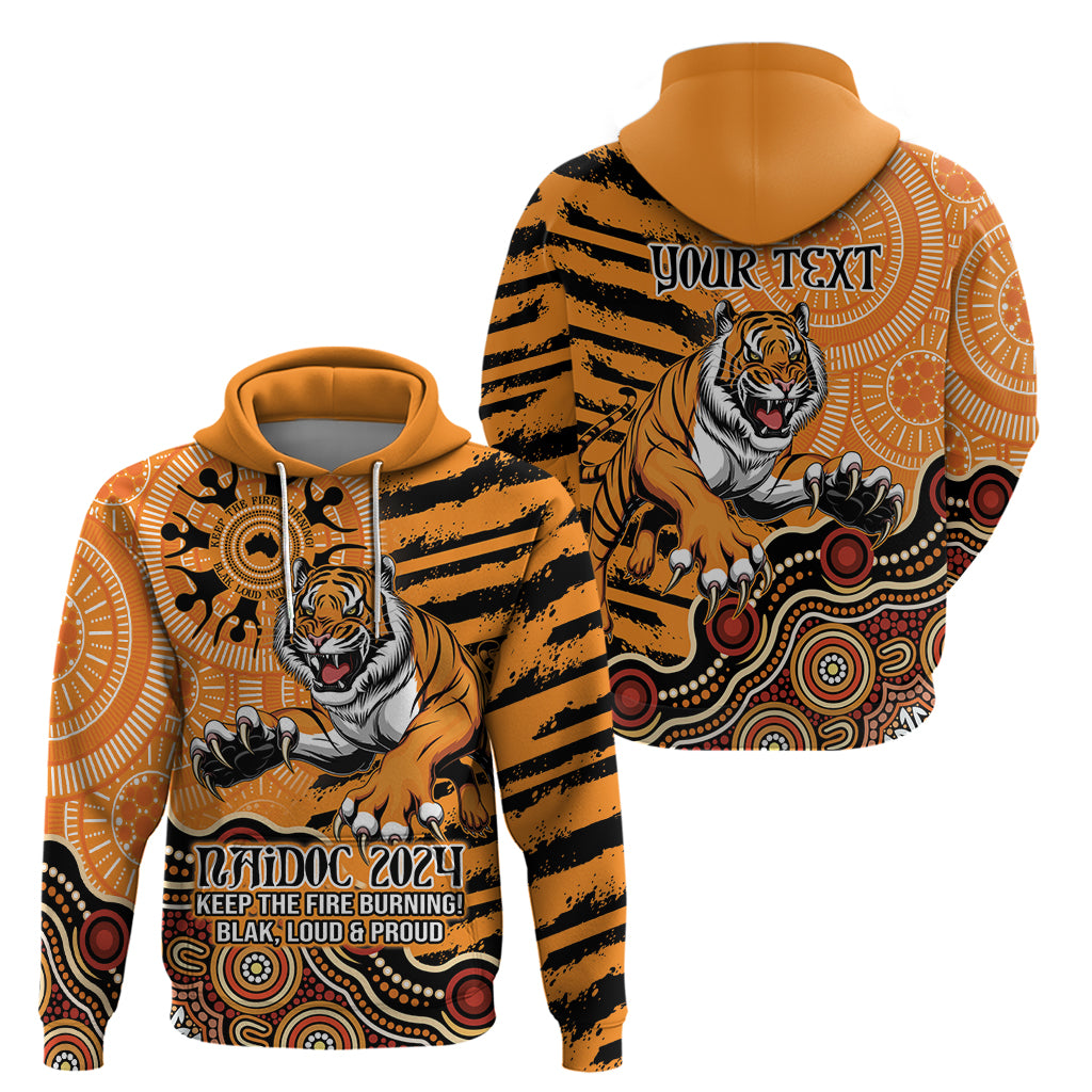 Personalised Wests Tigers NAIDOC Week 2024 Hoodie Aboriginal Fire Burning Sparks