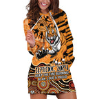 Personalised Wests Tigers NAIDOC Week 2024 Hoodie Dress Aboriginal Fire Burning Sparks