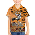 Personalised Wests Tigers NAIDOC Week 2024 Kid Hawaiian Shirt Aboriginal Fire Burning Sparks
