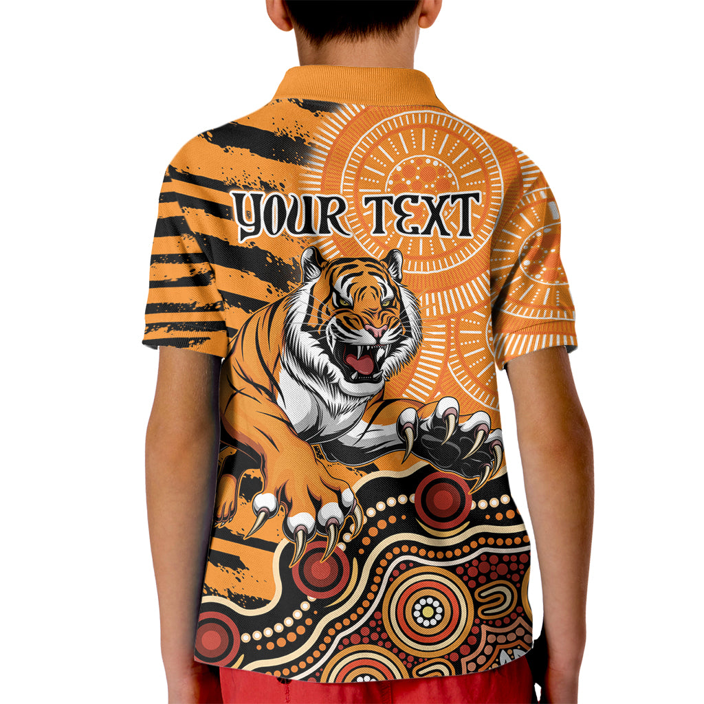 Personalised Wests Tigers NAIDOC Week 2024 Kid Polo Shirt Aboriginal Fire Burning Sparks