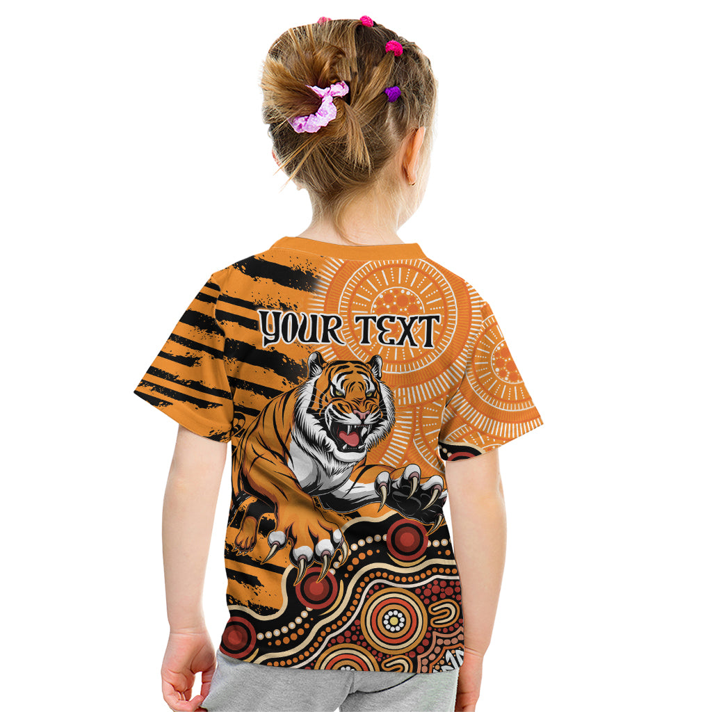 Personalised Wests Tigers NAIDOC Week 2024 Kid T Shirt Aboriginal Fire Burning Sparks