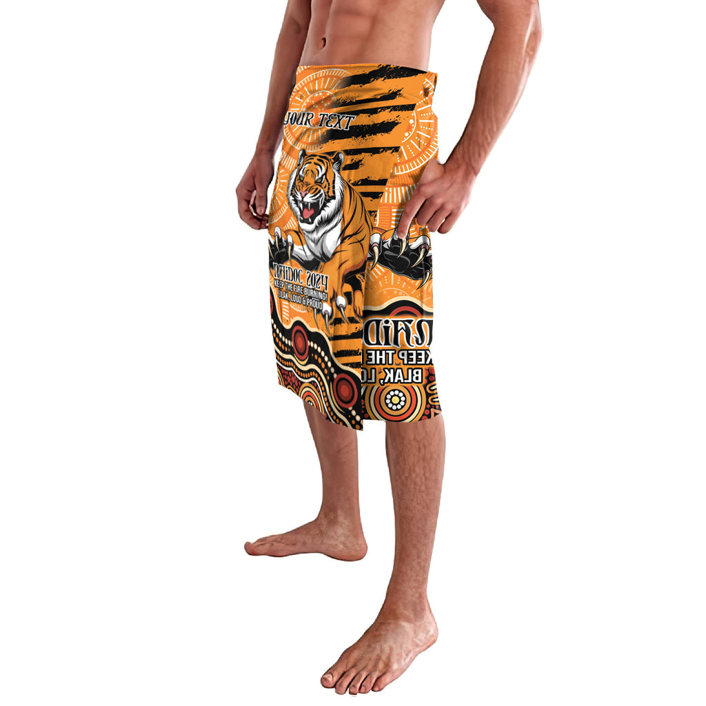 Personalised Wests Tigers NAIDOC Week 2024 Lavalava Aboriginal Fire Burning Sparks