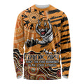 Personalised Wests Tigers NAIDOC Week 2024 Long Sleeve Shirt Aboriginal Fire Burning Sparks