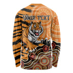 Personalised Wests Tigers NAIDOC Week 2024 Long Sleeve Shirt Aboriginal Fire Burning Sparks