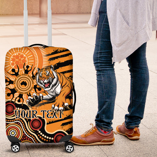 Personalised Wests Tigers NAIDOC Week 2024 Luggage Cover Aboriginal Fire Burning Sparks