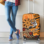 Personalised Wests Tigers NAIDOC Week 2024 Luggage Cover Aboriginal Fire Burning Sparks