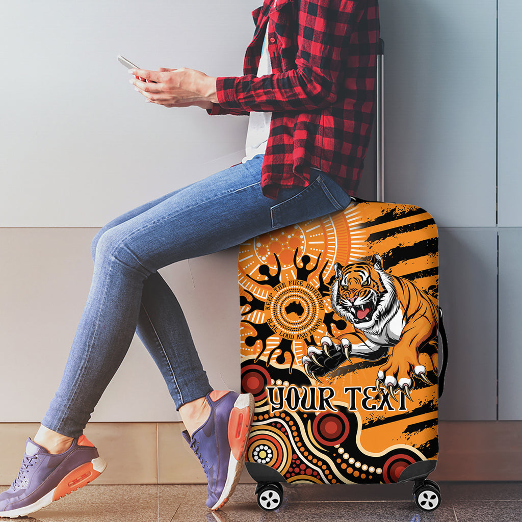 Personalised Wests Tigers NAIDOC Week 2024 Luggage Cover Aboriginal Fire Burning Sparks