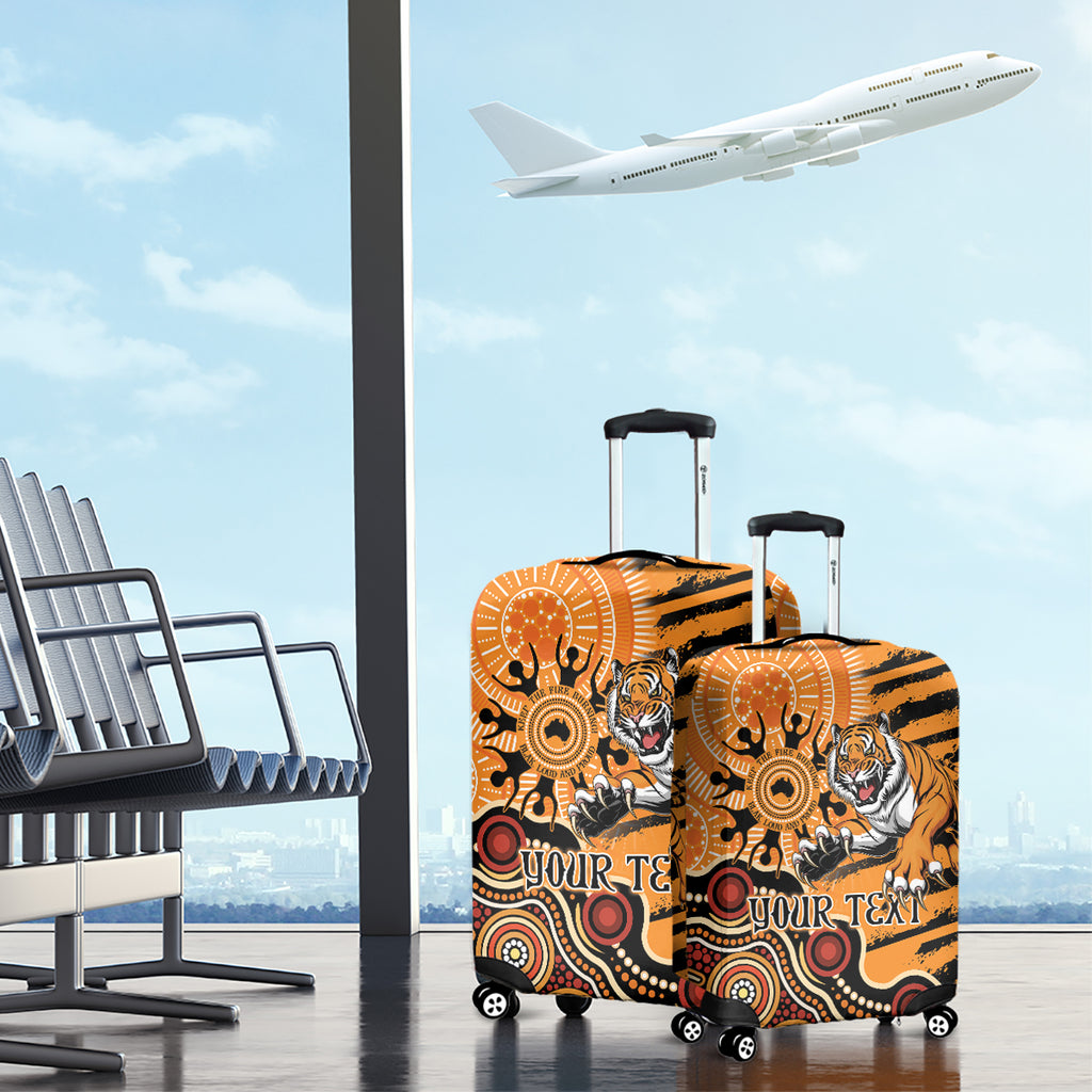Personalised Wests Tigers NAIDOC Week 2024 Luggage Cover Aboriginal Fire Burning Sparks