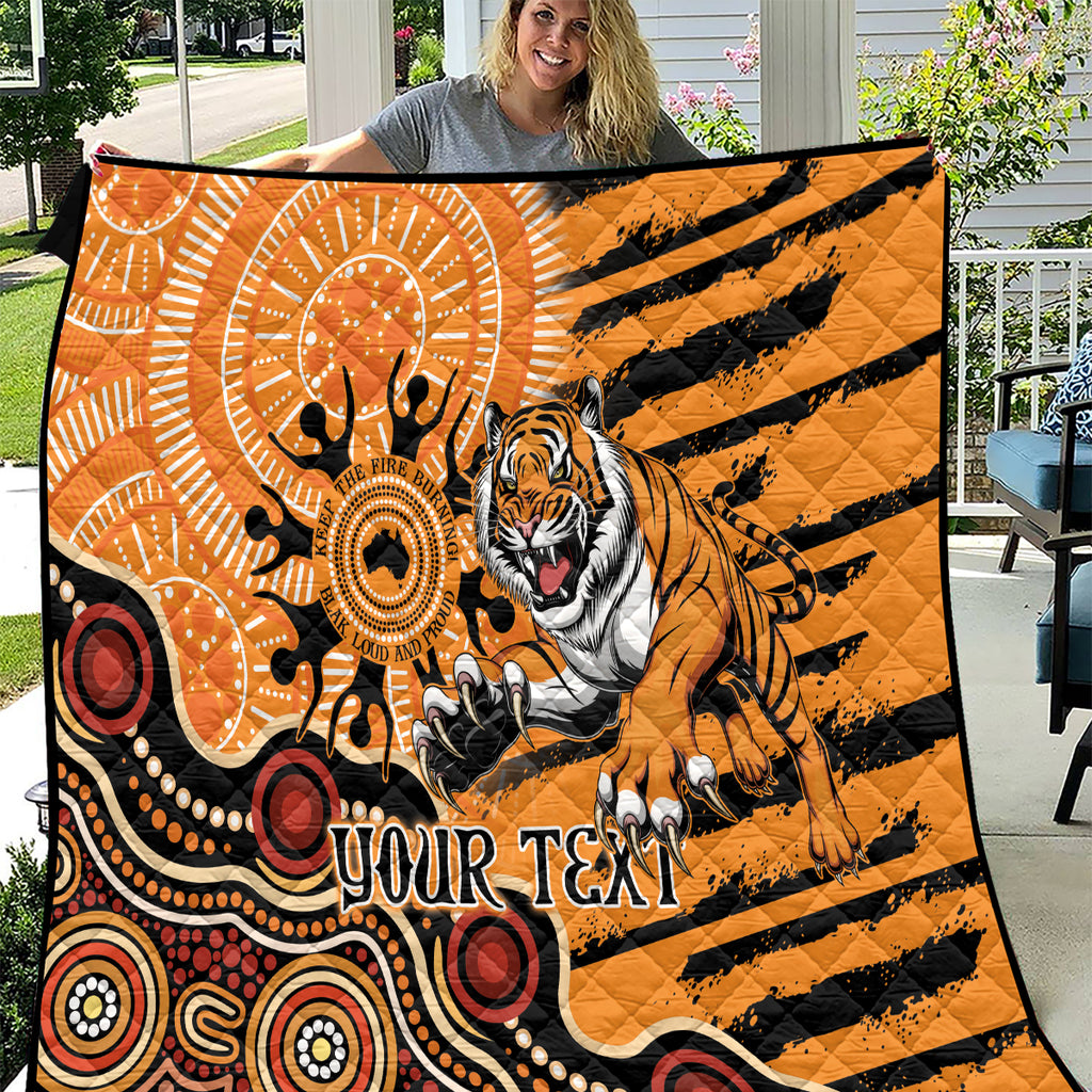 Personalised Wests Tigers NAIDOC Week 2024 Quilt Aboriginal Fire Burning Sparks