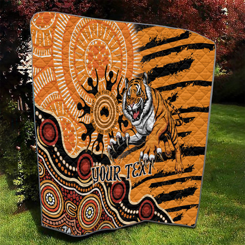 Personalised Wests Tigers NAIDOC Week 2024 Quilt Aboriginal Fire Burning Sparks