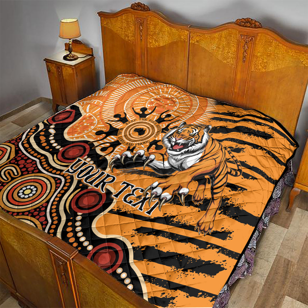 Personalised Wests Tigers NAIDOC Week 2024 Quilt Aboriginal Fire Burning Sparks