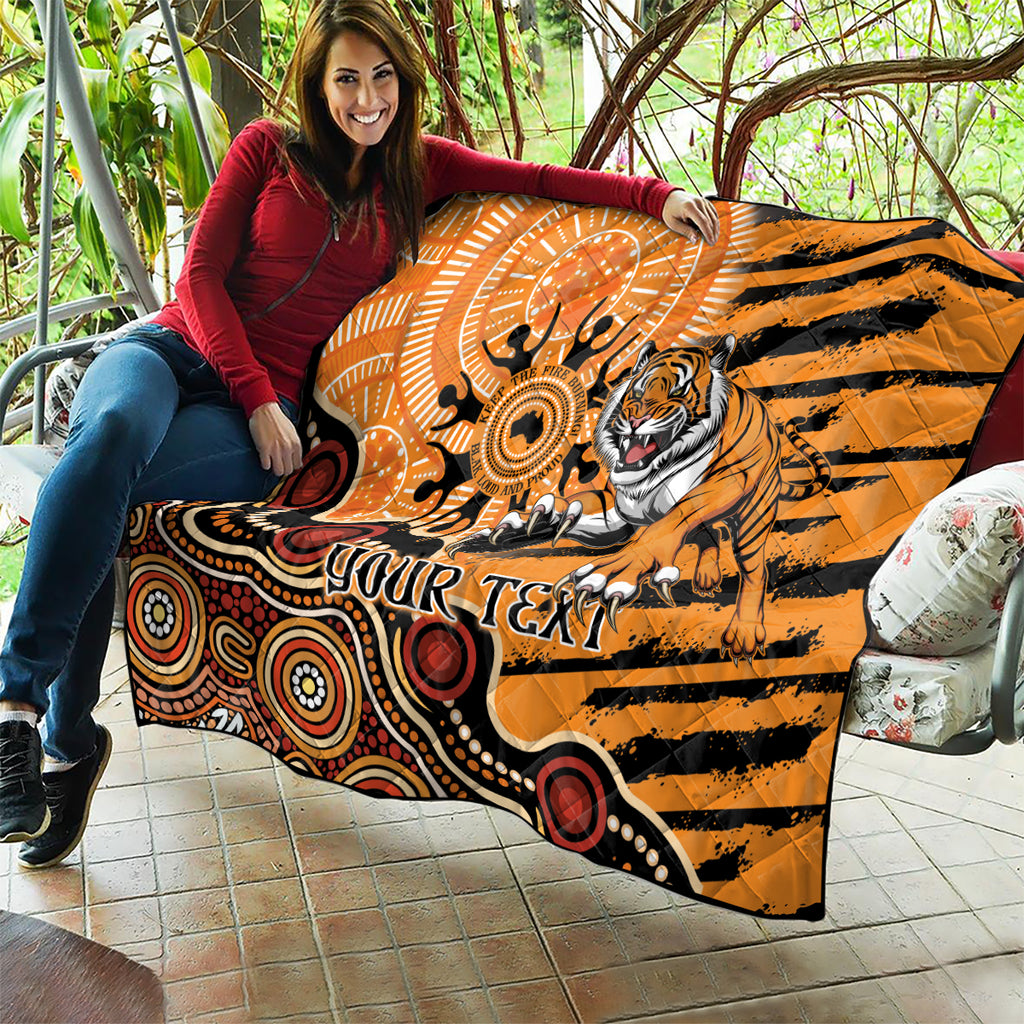 Personalised Wests Tigers NAIDOC Week 2024 Quilt Aboriginal Fire Burning Sparks