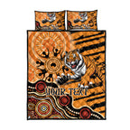 Personalised Wests Tigers NAIDOC Week 2024 Quilt Bed Set Aboriginal Fire Burning Sparks