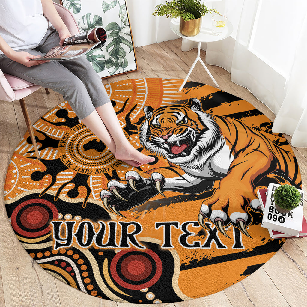 Personalised Wests Tigers NAIDOC Week 2024 Round Carpet Aboriginal Fire Burning Sparks