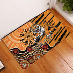Personalised Wests Tigers NAIDOC Week 2024 Rubber Doormat Aboriginal Fire Burning Sparks
