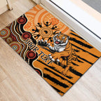 Personalised Wests Tigers NAIDOC Week 2024 Rubber Doormat Aboriginal Fire Burning Sparks