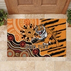 Personalised Wests Tigers NAIDOC Week 2024 Rubber Doormat Aboriginal Fire Burning Sparks
