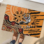 Personalised Wests Tigers NAIDOC Week 2024 Rubber Doormat Aboriginal Fire Burning Sparks
