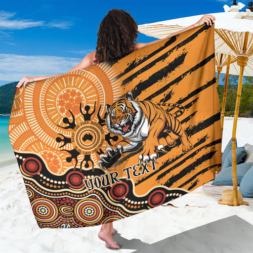 Personalised Wests Tigers NAIDOC Week 2024 Sarong Aboriginal Fire Burning Sparks