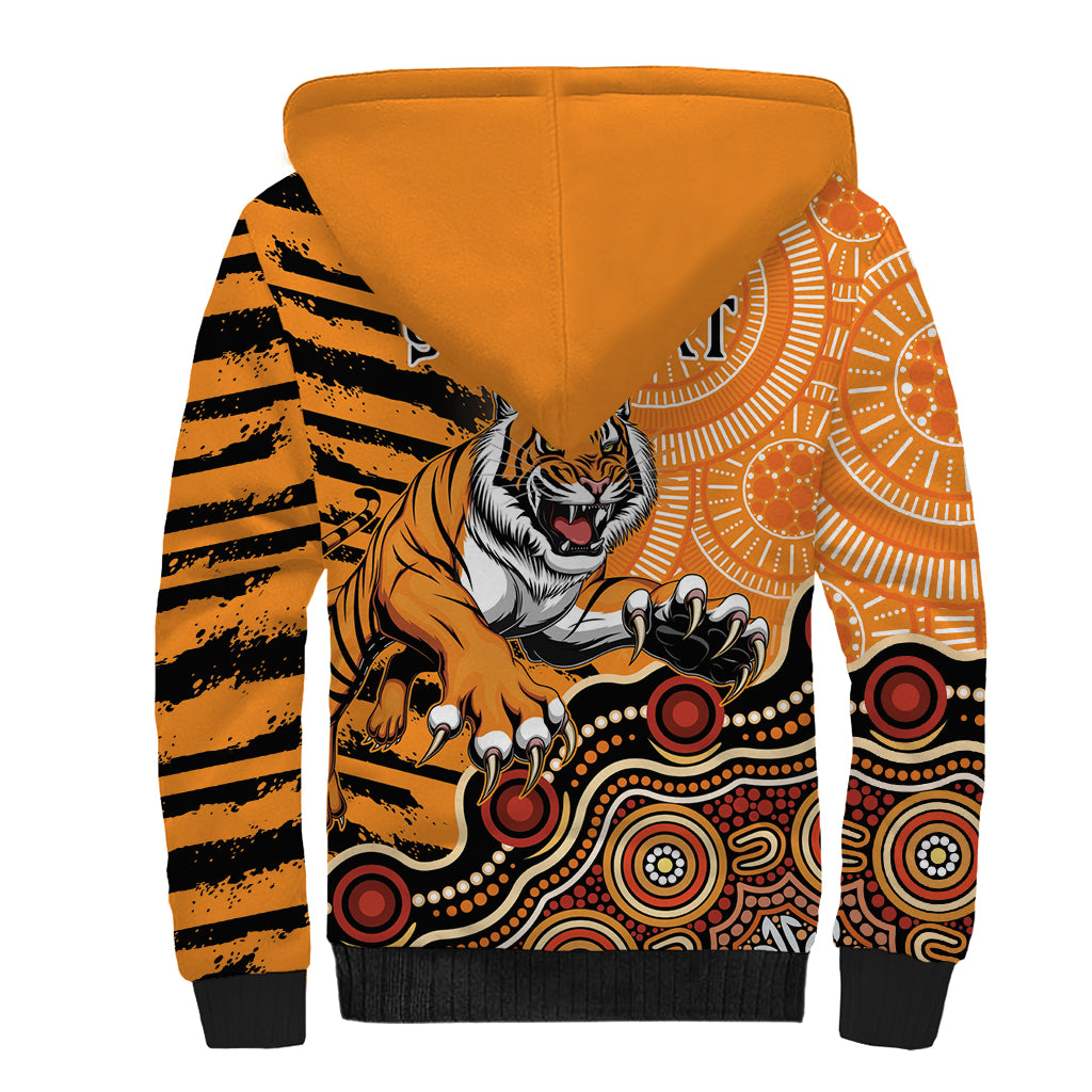 Personalised Wests Tigers NAIDOC Week 2024 Sherpa Hoodie Aboriginal Fire Burning Sparks