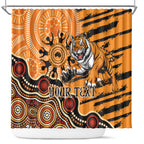 Personalised Wests Tigers NAIDOC Week 2024 Shower Curtain Aboriginal Fire Burning Sparks