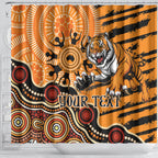 Personalised Wests Tigers NAIDOC Week 2024 Shower Curtain Aboriginal Fire Burning Sparks