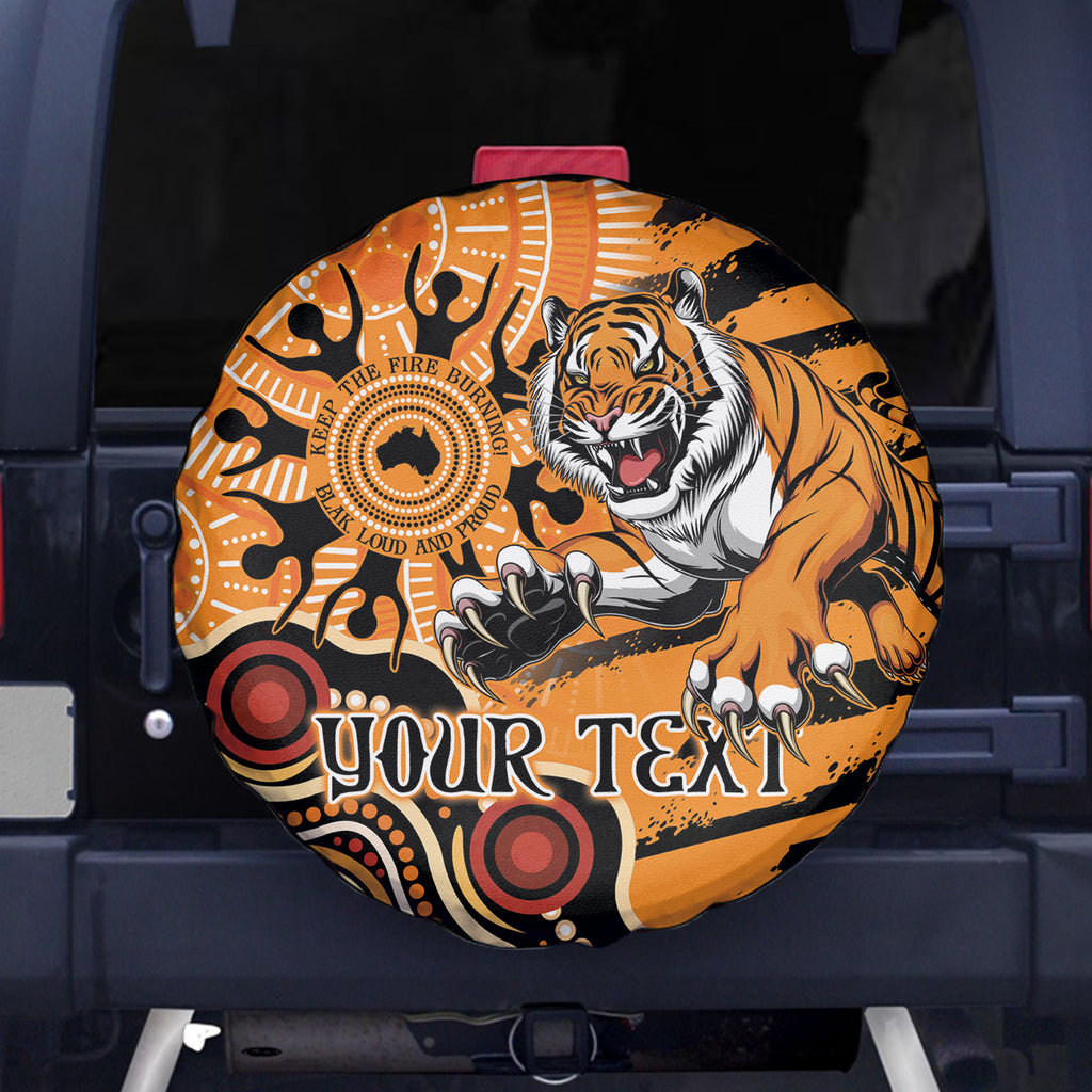 Personalised Wests Tigers NAIDOC Week 2024 Spare Tire Cover Aboriginal Fire Burning Sparks