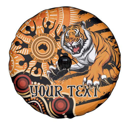 Personalised Wests Tigers NAIDOC Week 2024 Spare Tire Cover Aboriginal Fire Burning Sparks
