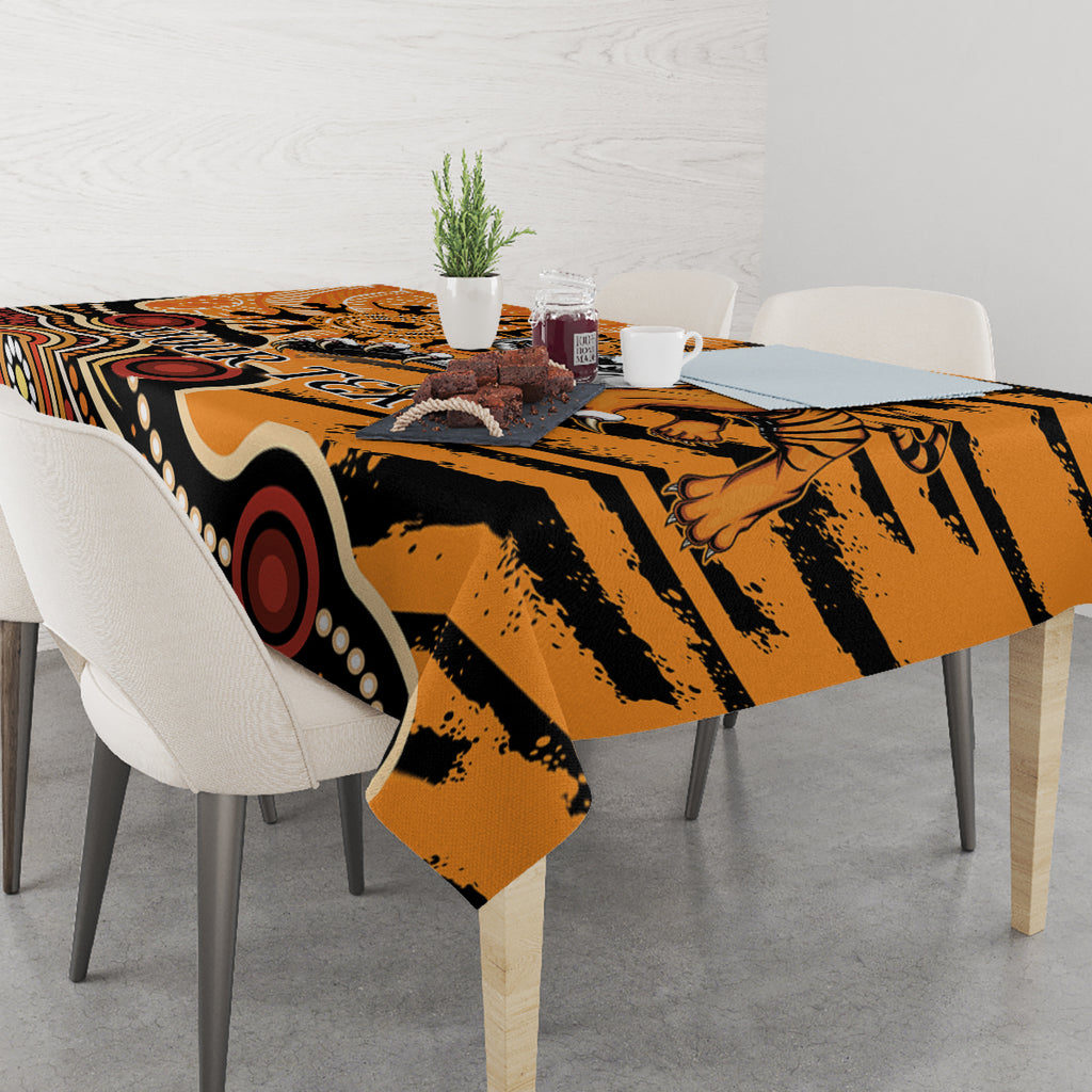 Personalised Wests Tigers NAIDOC Week 2024 Tablecloth Aboriginal Fire Burning Sparks