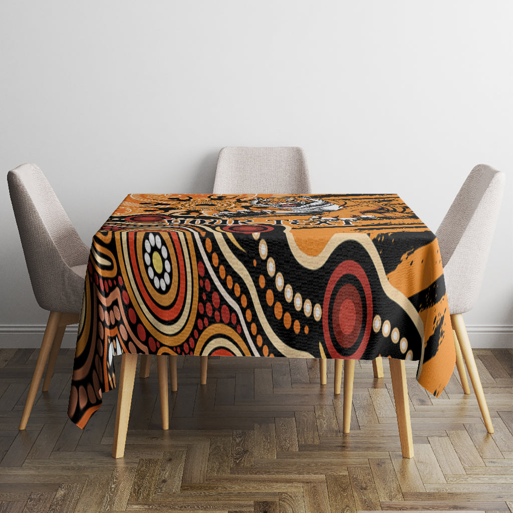 Personalised Wests Tigers NAIDOC Week 2024 Tablecloth Aboriginal Fire Burning Sparks