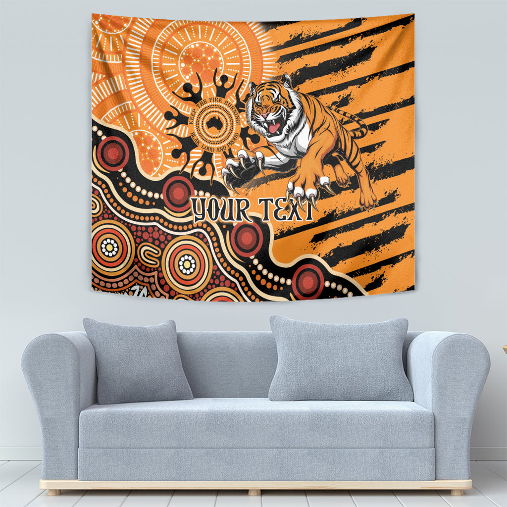 Personalised Wests Tigers NAIDOC Week 2024 Tapestry Aboriginal Fire Burning Sparks