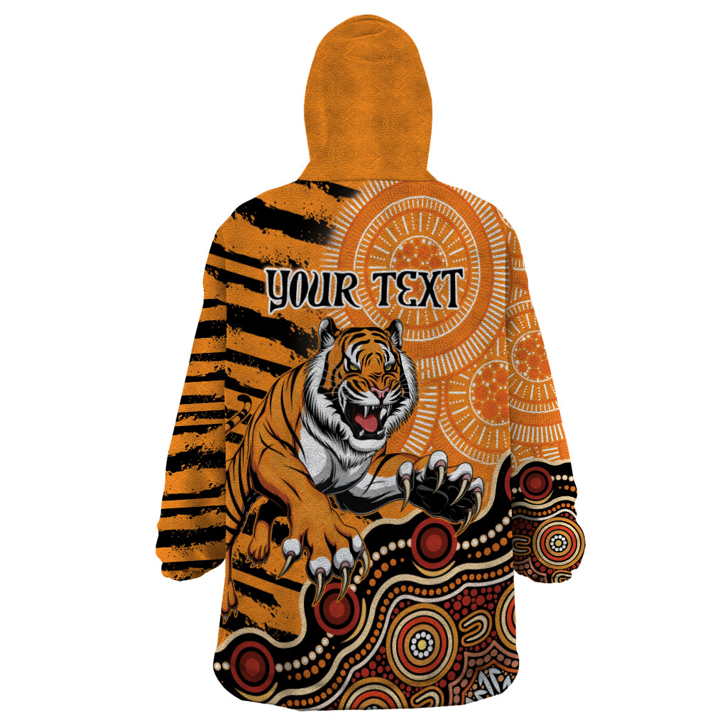 Personalised Wests Tigers NAIDOC Week 2024 Wearable Blanket Hoodie Aboriginal Fire Burning Sparks