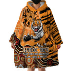 Personalised Wests Tigers NAIDOC Week 2024 Wearable Blanket Hoodie Aboriginal Fire Burning Sparks