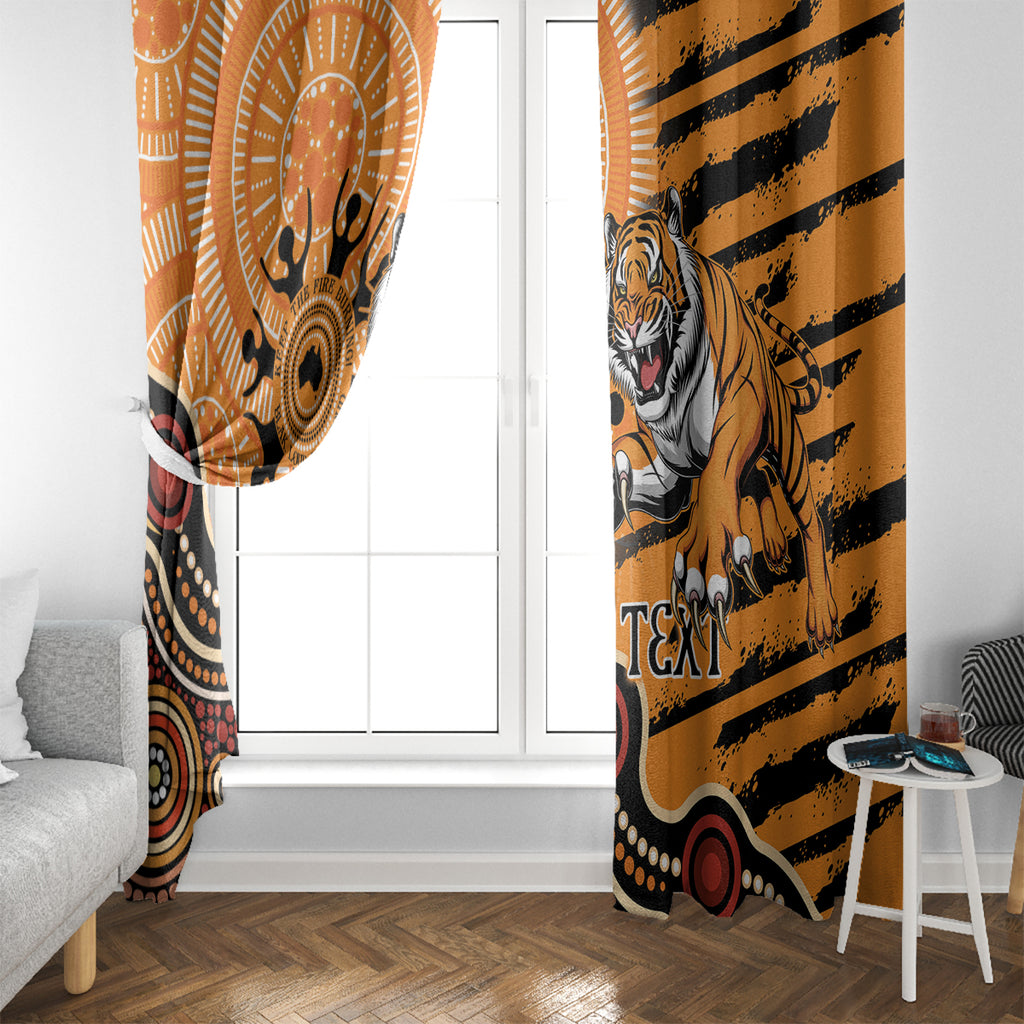 Personalised Wests Tigers NAIDOC Week 2024 Window Curtain Aboriginal Fire Burning Sparks