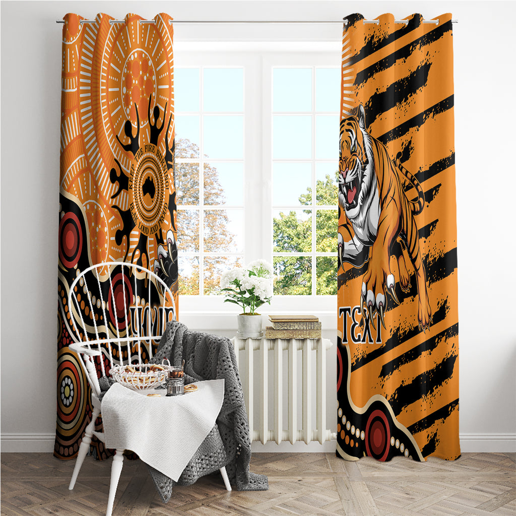 Personalised Wests Tigers NAIDOC Week 2024 Window Curtain Aboriginal Fire Burning Sparks